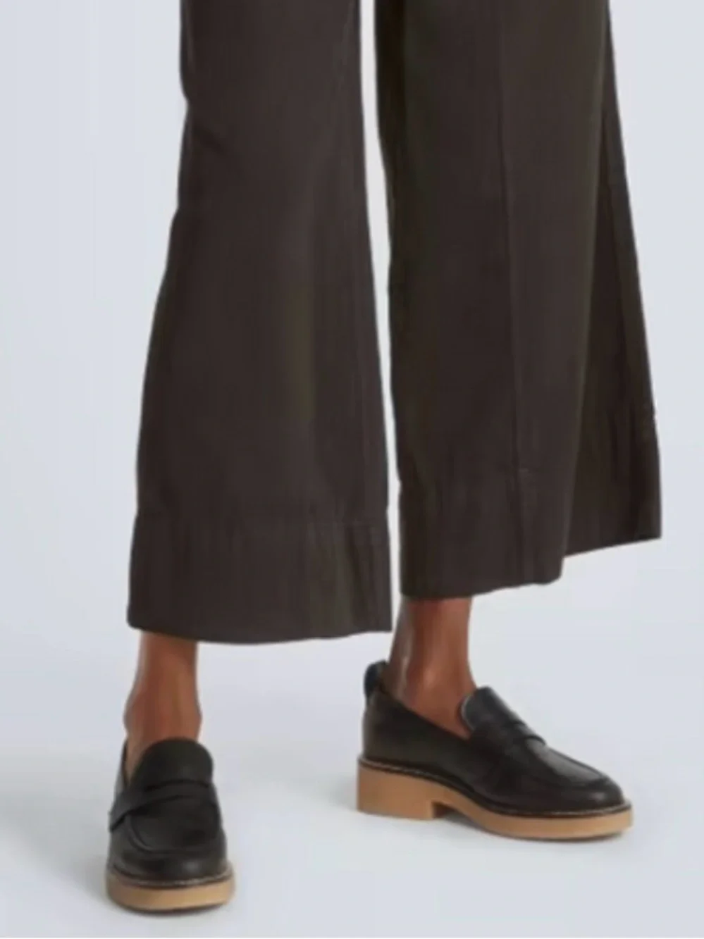 Everlane Black Leather Lug Platform Penny Loafers size 10.5